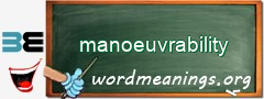 WordMeaning blackboard for manoeuvrability